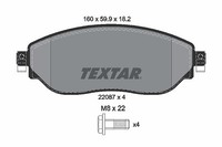 Textar Bremsbelagsatz, Scheibenbremse Vorderachse U.A. FüR Fiat, Nissan, Opel