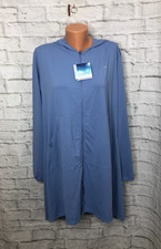 Willit UPF 50 Women's Blue Swimsuit Cover up Zip Hooded Jacket SPF 2XL NWT