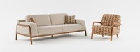Wohnzimmer-Set Sessel 3-Sitzer-Sofa Sessel Moderner Stil Holzrahmen
