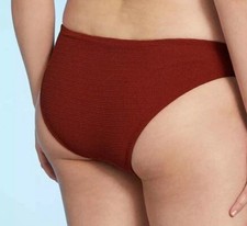 Juniors' Textured Cheeky Bikini Bottom - Xhilaration Cinnamon Brown Size XS