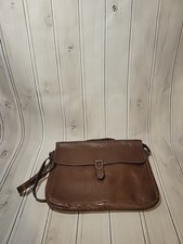 Vintage Sylvain Lefebvre Brown Leather Messenger Bag Briefcase Crossbody 