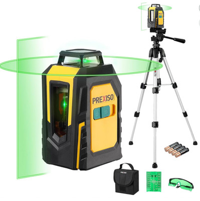 PREXISO 360° Laser Level with Tripod, 100Ft Self Leveling Cross Line LaserW/ Bag