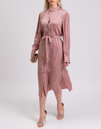 RRP€498 EQUIPMENT Rosalee Midi Shirt Dress Size XL Silk Blend Belted Long Sleeve - Picture 2 of 7