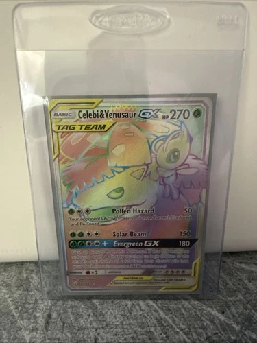 Pokémon Sun&Moon Team Up Rainbow Secret Rare Celebi & Venusaur GX 182/181