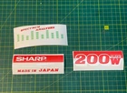 sticker set, 3 pieces Sharp WF-939 JAPAN Boombox Double Cassette