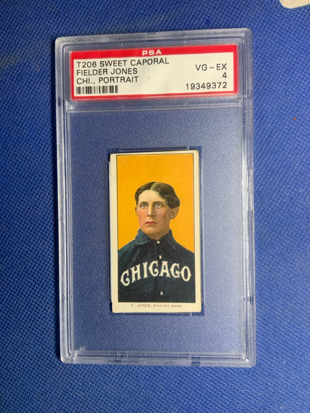 1909 T206 Fielder Jones CHICAGO  SWEET CAPORAL 150 BACK PSA 4
