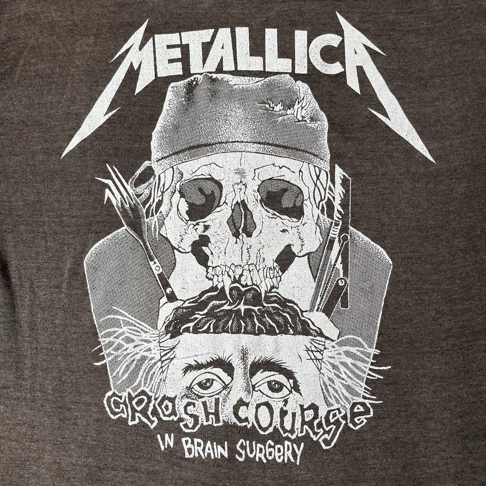 Vtg 1980s Metallica Crash Course T-shirt 80s Concert Tour Band Tee Single Stitch - Image 4 of 4