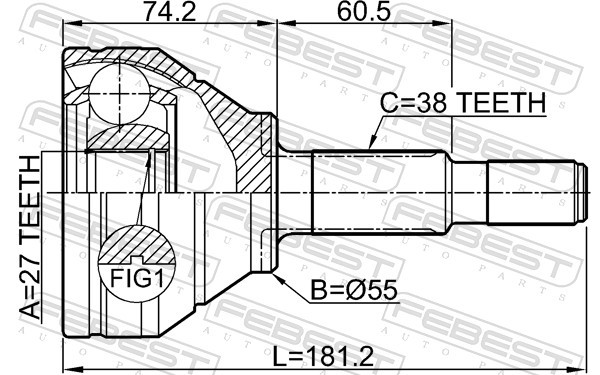 FEBEST-OE 2110-EXPAWD.OE Joint Kit, drive shaft for FORD USA