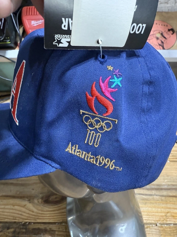 De colección NUEVO CON ETIQUETAS NOS 1996 EE. UU. Juegos Olímpicos Equipo EE. UU. Tri Power Starter Snapback Sombrero Foto 4 de 4