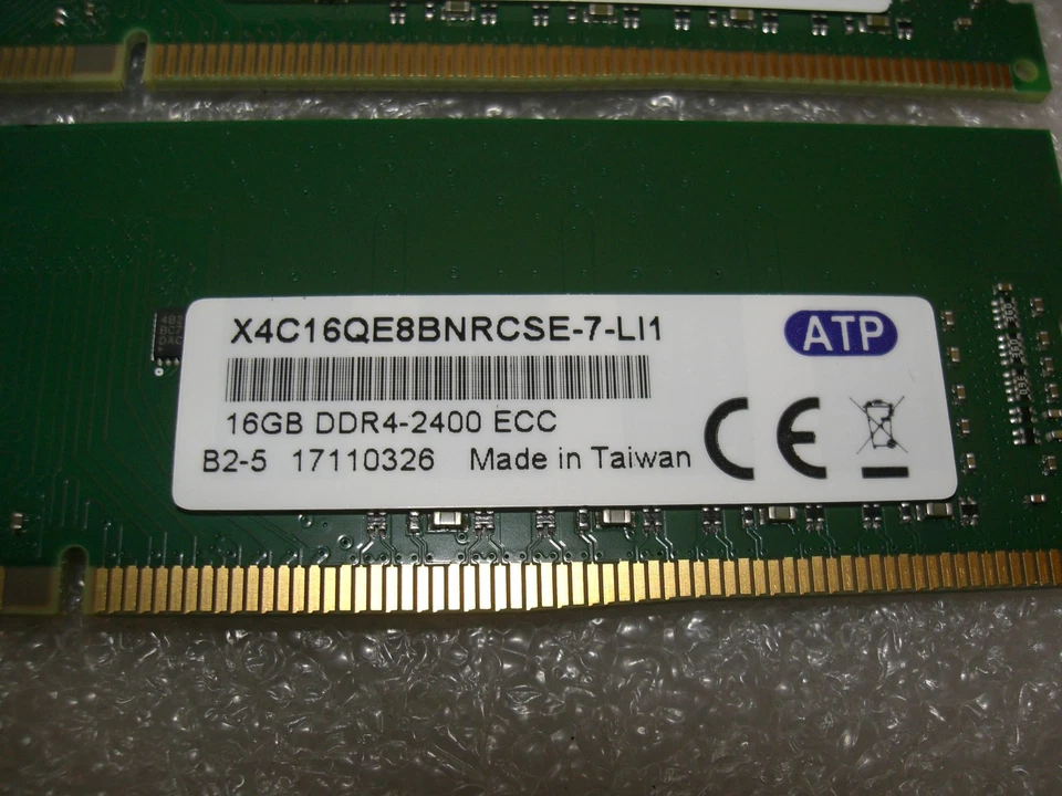 64 GB (4 x 16 GB) DDR4 ECC memoria RAM UDIMM 2400 MHz ATP X4C16QE8BNRCSE-7-LI1 - Immagine 2 di 2