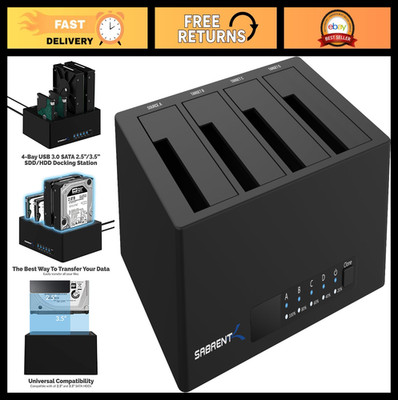 4-Bay USB 3.0 Docking Station for 2.5  & 3.5  SATA HDD/SSD, Trayless, Clone Func
