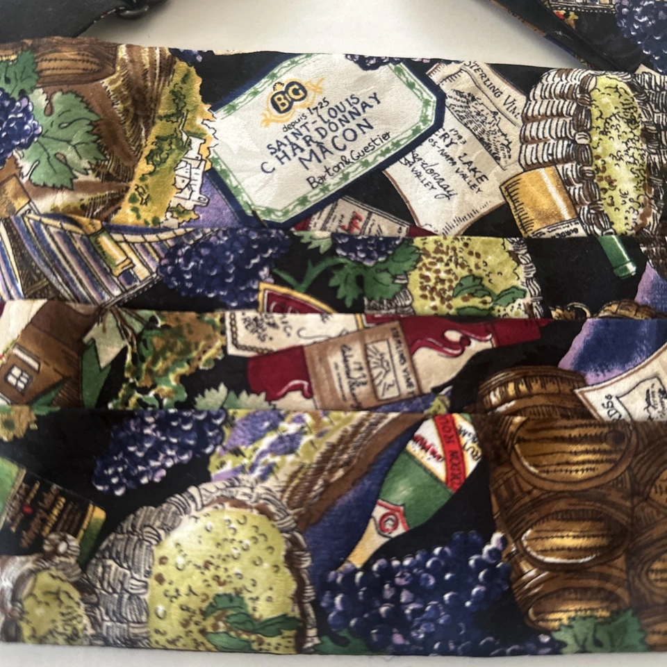 Vintage Cummerbund Nicole Miller motivo de vino de seda Frederick Theak terciopelo floral Foto 3 de 4