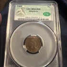 1902 Indian Head Cent CAC MS63 BN WitterBrick Signature Rare Gem Early US Penny