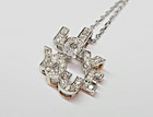 SPARKLY 14k White Gold 0.20 ctw. Diamond 3D "I LOVE YOU" 16" Pendant Necklace — photo 7