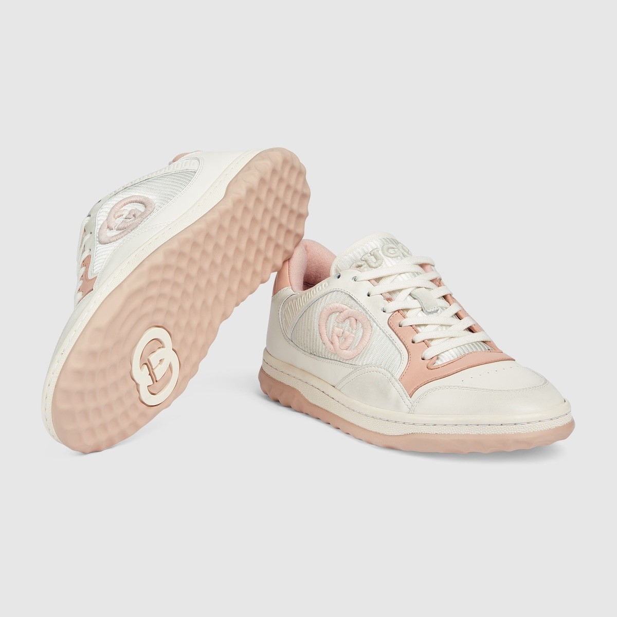 NIB Gucci MAC80 Off-White Cream Pink Distressed Sneakers US 10 EU40 Authentic image 9