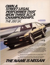 Nissan 200 SX Vintage Print Ad 1986 Street Legal Performer Race Car