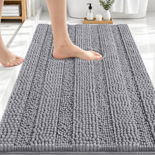 Thick Bathroom Rugs 30X20, Extra Soft Absorbent Chenille Striped Bath Rugs, Rubb