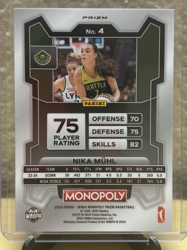 2024 Panini Prizm Monopoly WNBA Red Icons - #WNBA26 Nika Muhl (RC) 💎GEM - Picture 2 of 2