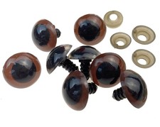 100PCS Brown Plastic Safety Screw Eyes Craft Eyes with Washer Craft Making Ac...