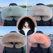 Women Faux Fox Fur Collar Shawl Fake Scarf Parkas Coat Scarves Coat Hood Decor