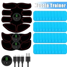 Ultimate EMS AB & Arms Muscle Simulator ABS Training Abdominal Trainer 8 Pad Set