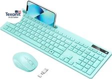 Wireless Keyboard and Mouse for Macbook,  Teal Wireless Keyboard with Phone Hold