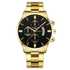 Luxury Men's Silver Stainless Steel Quartz Business Watch with Calendar