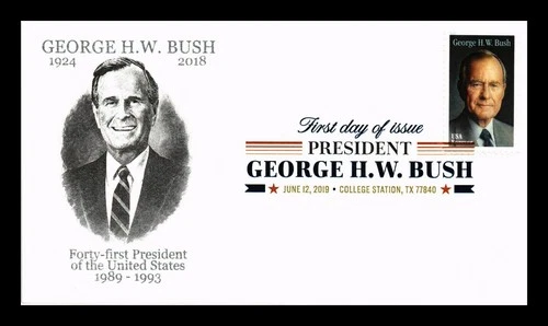 US COVER PRESIDENT GEORGE H W BUSH FIRST DAY ISSUE PANDA CACHET