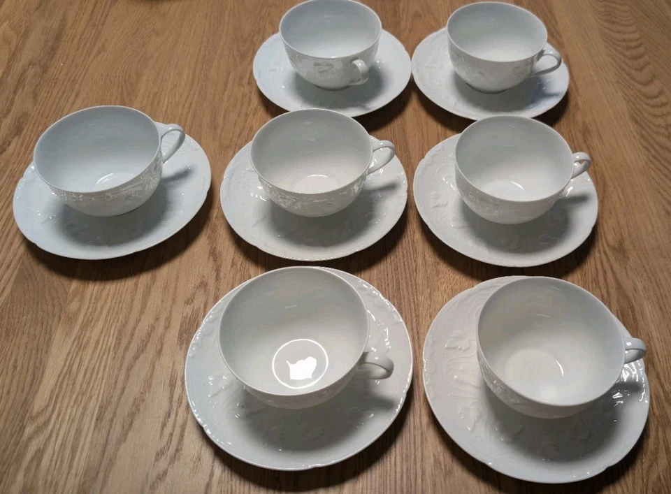 7 x Gedeck HAVILAND LIMOGES Imperatrice 14 tlg. weiß