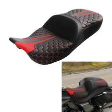 Black+Red Driver Rider Passenger Seat Fit For Harley Touring Street Glide 09-23