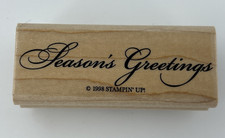 Stampin Up SEASONS GREETINGS 1998 Wood Mount Rubber Stamp