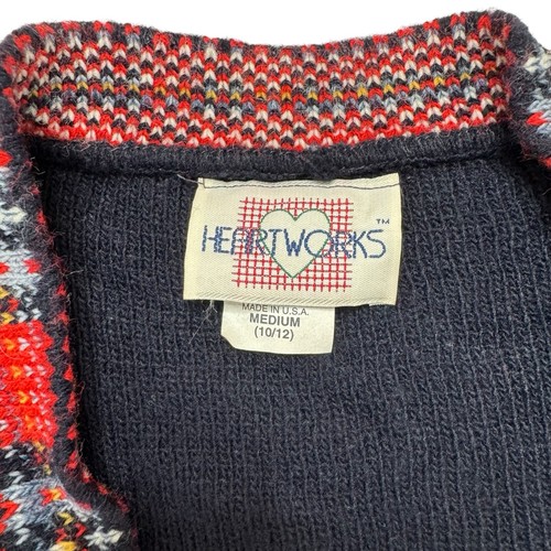 HEARTWORKS Teddy Bear Vintage 90s Knit Vest Size Medium 10/12 Girls Made in USA - Picture 3 of 6
