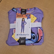 Disney Girls Stitch 2 Piece Character Pajama Set Purple - Size 3T