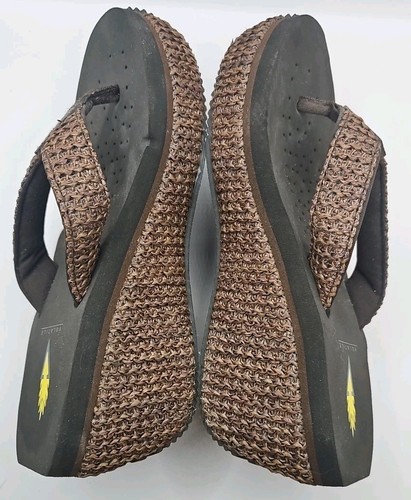Volatile Raffia Volatile Zandie Thong Sandals Brown Raffia Chunky Sz 7 Island Girl #223 ...