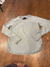 Athleta Girl Long Sleeve Grey Activewear Top Size L/12