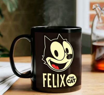 Felix the Cat Ceramic Mug, Vintage 1920s Cartoon Character Coffee Cup 11oz 15oz