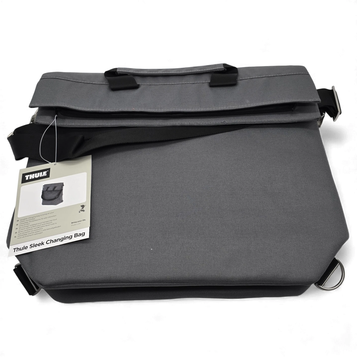 Thule Sleek Baby Changing Bag 17"x13"x5" w/ Mat & Stroller Strap – Gray