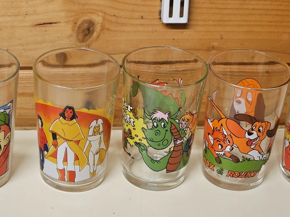 Lot 6 verres à moutarde AMORA Candy Rox Et Rouky Fous Du Volant 1970-1980  - Photo 4/4