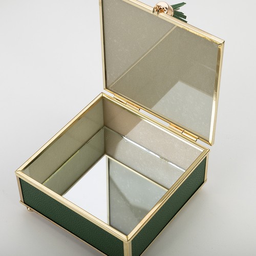 NEW Flair Decor Tassel Jewellery Box Green & Gold 13x6cm - Picture 3 of 5