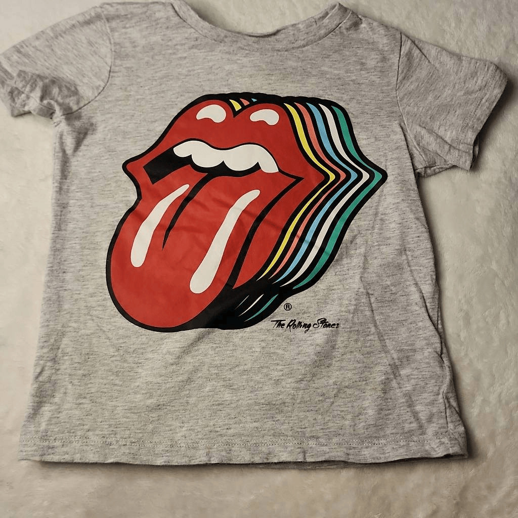 H&M The Rolling Stones Light Gray Tshirt with Graphics Toddler Size 1 1/2- 2 Yea