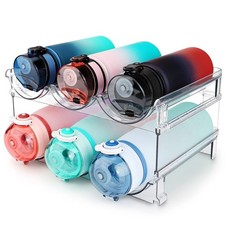 Water Bottle Organizer for Cabinet, Water Bottle Storage Organizer, 2 Packs W...