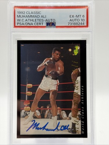 1992 Classic MUHAMMAD ALI AUTOGRAPHED World Class Athletes PSA 6-PSA AUTO 10
