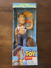 Rare 1995 Disney Toy Story Pull String Talking Woody Thinkway Toys w/ Box