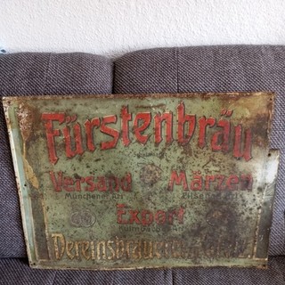 Altes Blechschild Fürstenbrau Vereinsbrauerei zu Greiz Kulmbacher Art