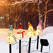 Outdoor Christmas Decorations 2025-Christmas Light Stakes for Yard-Snowman So...