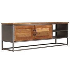 TV Schrank Recyceltes Teak Stahl Fernsehschrank Lowboard Fernsehtisch vidaXL