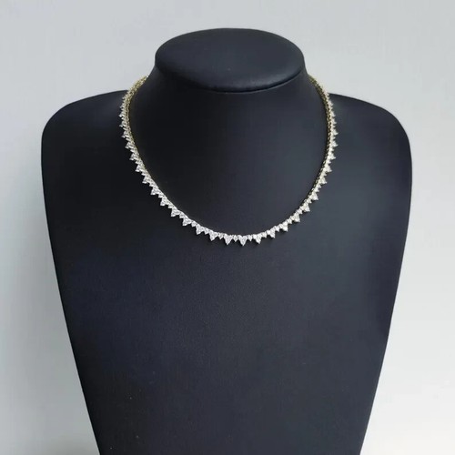 8 Ct Round Simulated Diamond Elegant Choker Tennis Necklace 14k Yellow Gold Over