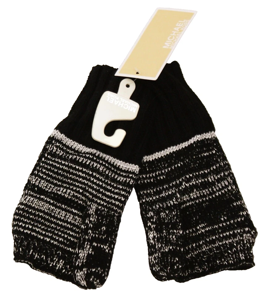 Guantes convertibles Michael Kors para mujer talla única negros metálicos plateados Foto 2 de 4
