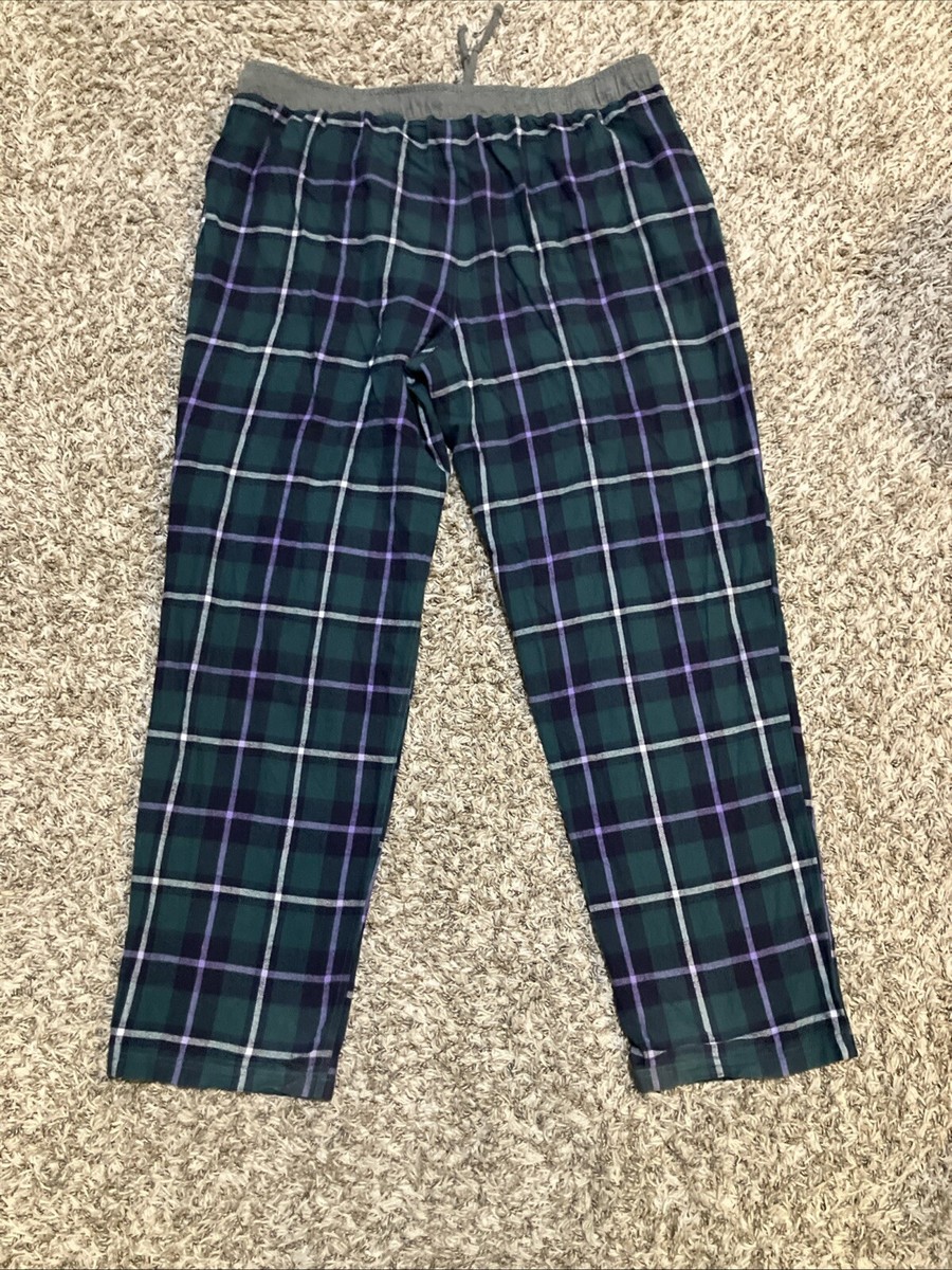 Eddie Bauer Pajama Pants Mens XL Green Plaid Sleepwear Lounge