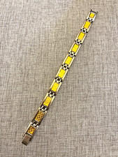 Mens Titanium Bracelet with Gold Plated Steel Inlay